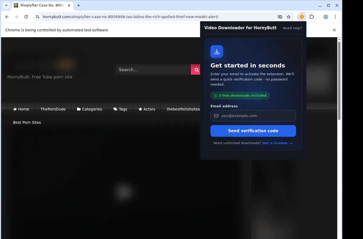 Hornybutt Video Downloader browser extension screenshot 5